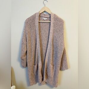 American Eagle Outfitters Textured Knit Cardigan - Dusty Pink - Size Large